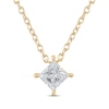 Thumbnail Image 1 of Lab-Grown Diamonds by KAY Princess-Cut Solitaire Necklace 1/2 ct tw 14K Yellow Gold 19&quot;
