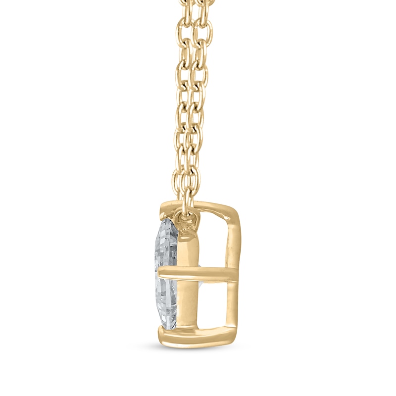 Main Image 2 of Lab-Grown Diamonds by KAY Princess-Cut Solitaire Necklace 1/2 ct tw 14K Yellow Gold 19&quot;