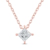 Thumbnail Image 0 of Lab-Created Diamonds by KAY Princess-Cut Solitaire Necklace 1/2 ct tw 14K Rose Gold 19"