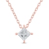 Thumbnail Image 1 of Lab-Grown Diamonds by KAY Princess-Cut Solitaire Necklace 1/2 ct tw 14K Rose Gold 19&quot;
