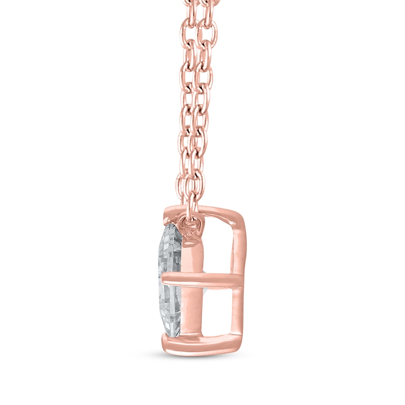 Main Image 2 of Lab-Grown Diamonds by KAY Princess-Cut Solitaire Necklace 1/2 ct tw 14K Rose Gold 19&quot;