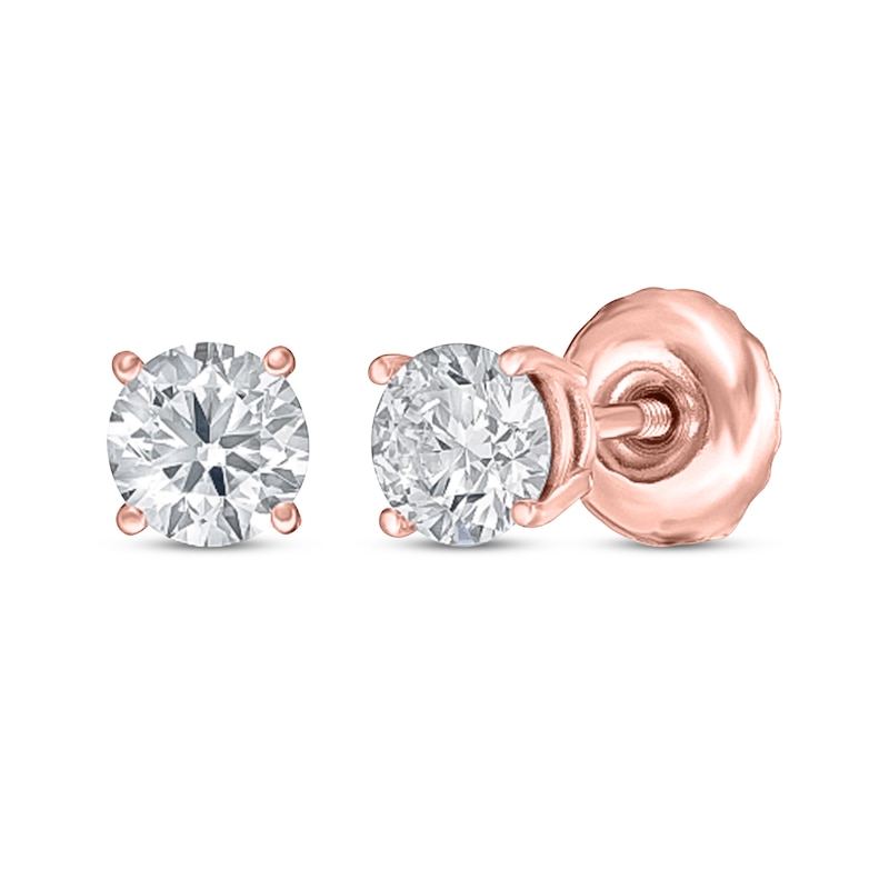 Lab-Created Diamonds by KAY Round-Cut Solitaire Stud Earrings 1/2 ct tw 14K Rose Gold (F/SI2)