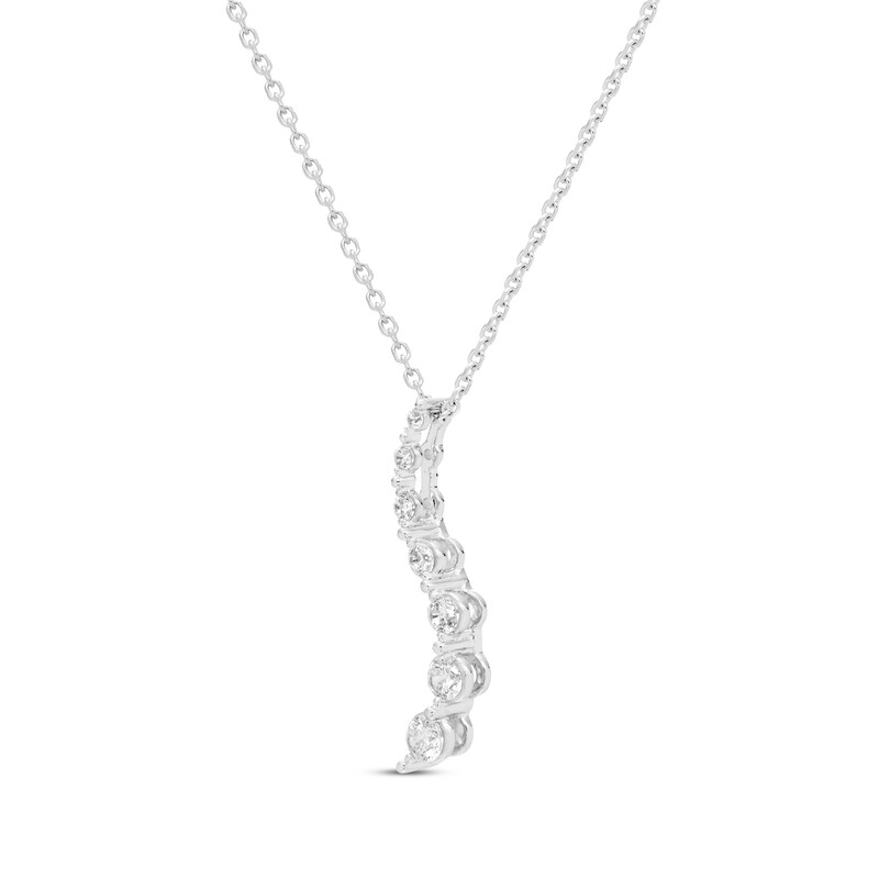 Diamond Journey Necklace 1/4 ct tw 10K White Gold 18" Kay