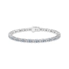 Thumbnail Image 1 of Aquamarine & White Lab-Created Sapphire Link Bracelet 7.25&quot;