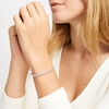 Thumbnail Image 2 of Aquamarine & White Lab-Created Sapphire Link Bracelet 7.25&quot;