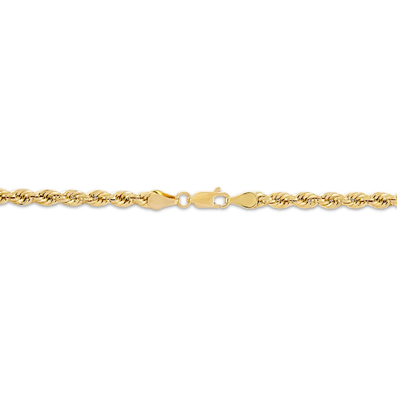 Main Image 2 of Glitter Rope Chain Necklace 5.5mm Solid 10K Yellow Gold 22&quot;