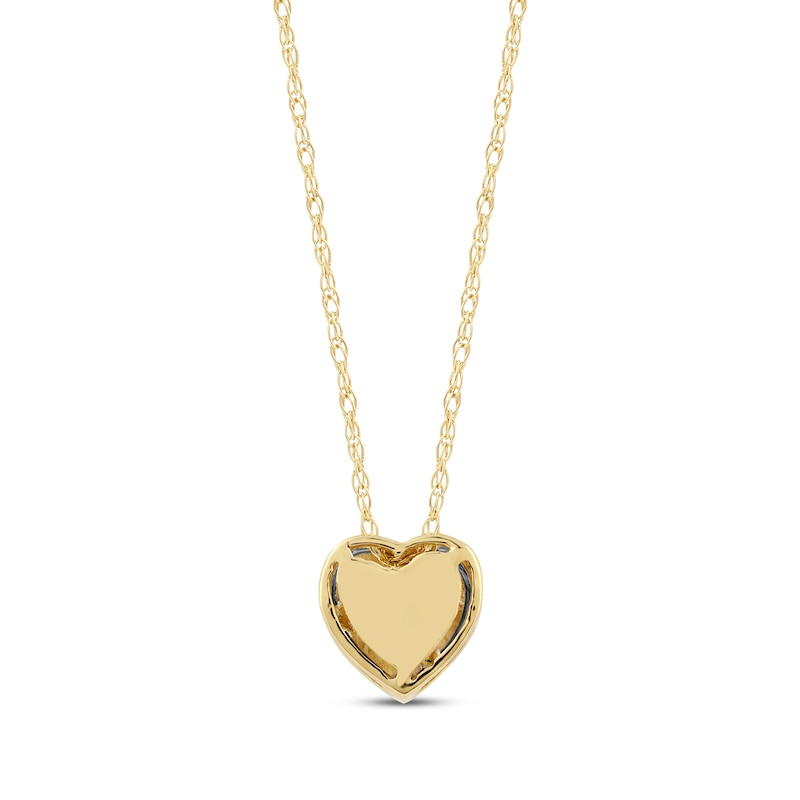 Radiant Reflections Diamond Solitaire Heart Necklace 1/8 ct tw 10K Yellow Gold 18" (J/I3)