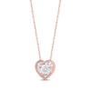 Thumbnail Image 0 of Radiant Reflections Diamond Solitaire Heart Necklace 1/8 ct tw 10K Rose Gold 18" (J/I3)
