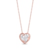 Thumbnail Image 1 of Radiant Reflections Diamond Solitaire Heart Necklace 1/8 ct tw 10K Rose Gold 18&quot; (J/I3)