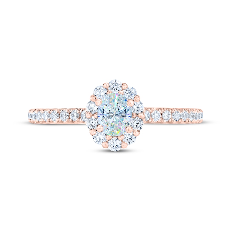 Main Image 3 of THE LEO First Light Diamond Oval-Cut Engagement Ring 3/4 ct tw 14K Rose Gold