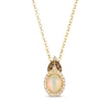 Thumbnail Image 0 of Le Vian Venetian Mosaic Opal Necklace 1/4 ct tw Diamonds 14K Honey Gold 19"