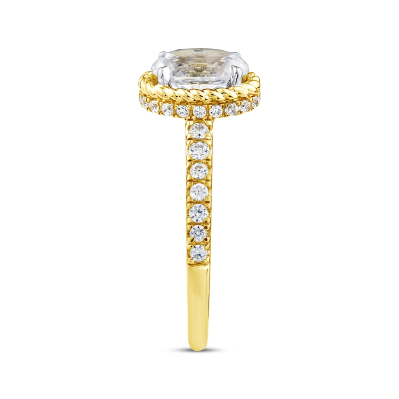 Main Image 2 of Threads of Love Oval-Cut Lab-Grown Diamond Engagement Ring 1-1/3 ct tw 14K Yellow Gold