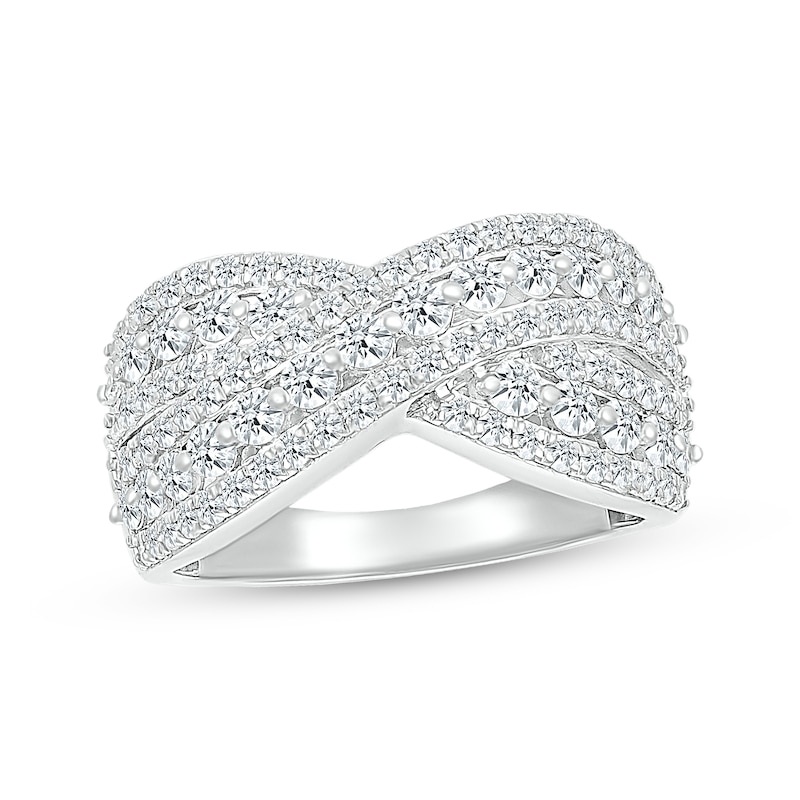 Main Image 1 of KAY Lab-Grown Diamonds Crossover Ring 1 ct tw 10K White Gold