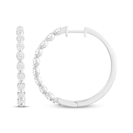 Diamond Hoop Earrings 1/3 ct tw Sterling Silver