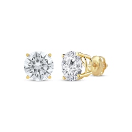 KAY Lab-Grown Diamonds Round-Cut Solitaire Stud Earrings 4 ct tw 14K Yellow Gold (F/SI2)