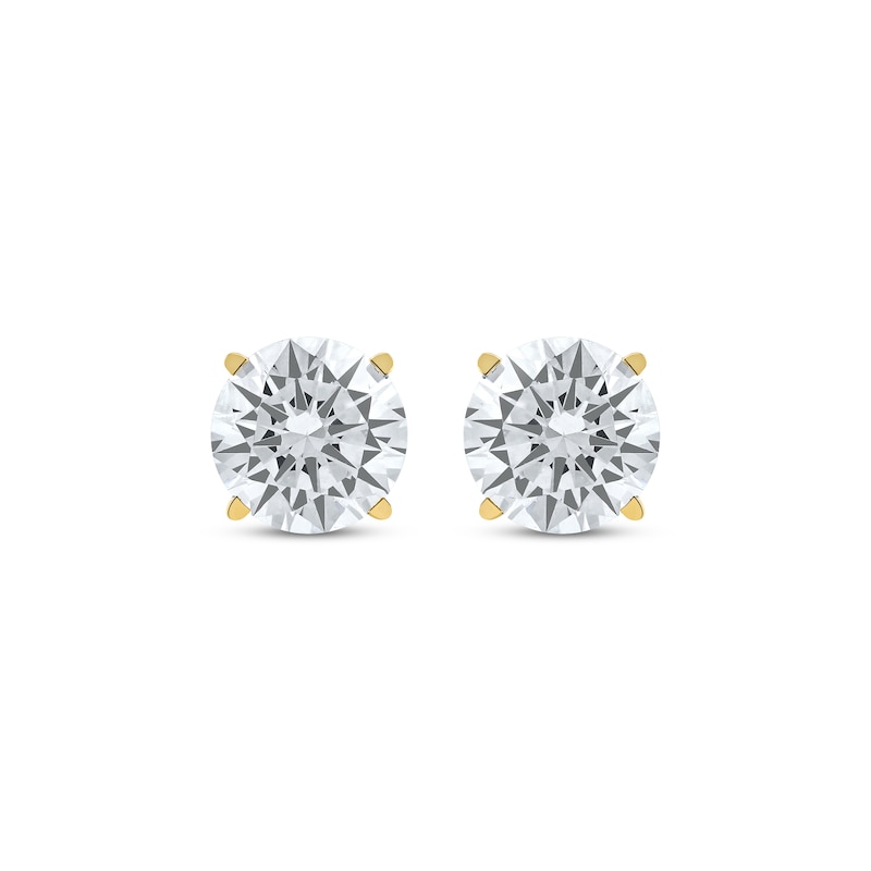 Lab-Created Diamonds by KAY Round-Cut Solitaire Stud Earrings 4 ct tw 14K Yellow Gold (F/SI2)