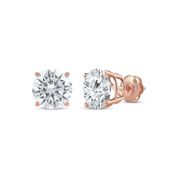 KAY Lab-Grown Diamonds Round-Cut Solitaire Stud Earrings 4 ct tw 14K Rose Gold (F/SI2)