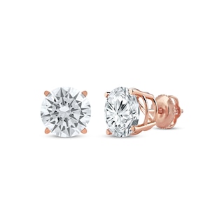KAY Lab-Grown Diamonds Round-Cut Solitaire Stud Earrings 4 ct tw 14K Rose Gold (F/SI2)
