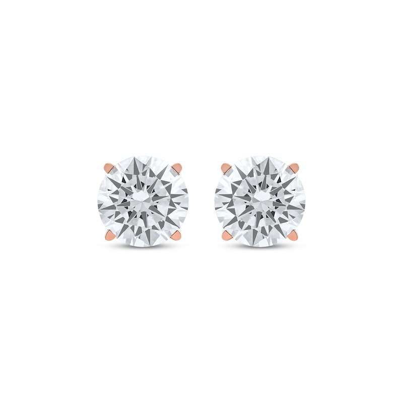 Main Image 2 of KAY Lab-Grown Diamonds Round-Cut Solitaire Stud Earrings 4 ct tw 14K Rose Gold (F/SI2)