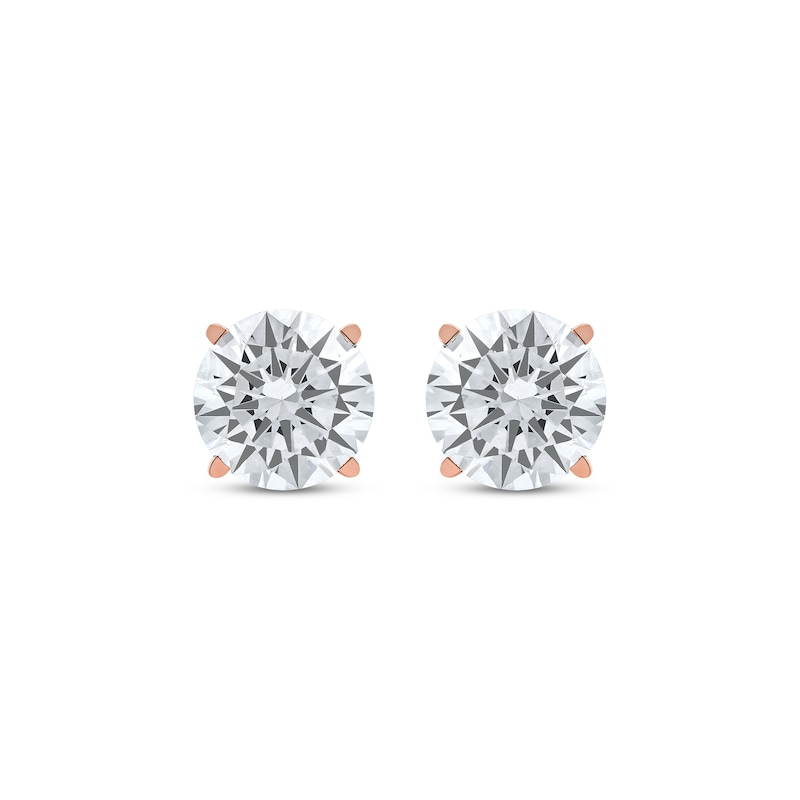 Lab-Created Diamonds by KAY Round-Cut Solitaire Stud Earrings 4 ct tw 14K Rose Gold (F/SI2)