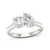 Thumbnail Image 0 of Toi et Moi Pear-Shaped & Round-Cut Lab-Created Diamond Engagement ring 2 ct tw 14K White Gold