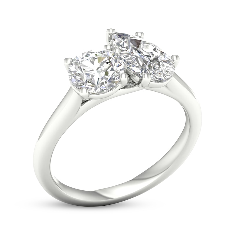 Toi et Moi Pear-Shaped & Round-Cut Lab-Created Diamond Engagement ring 2 ct tw 14K White Gold