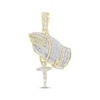 Thumbnail Image 1 of Men's Diamond Praying Hands with Rosary Charm 1/4 ct tw 10K Yellow Gold