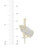 Thumbnail Image 1 of Men's Diamond Praying Hands with Rosary Charm 1/4 ct tw 10K Yellow Gold