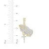 Thumbnail Image 2 of Men's Diamond Praying Hands with Rosary Charm 1/4 ct tw 10K Yellow Gold