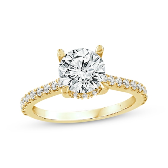 Lab-Grown Diamonds Round-Cut Engagement Ring 2-3/8 ct tw 14K Yellow Gold