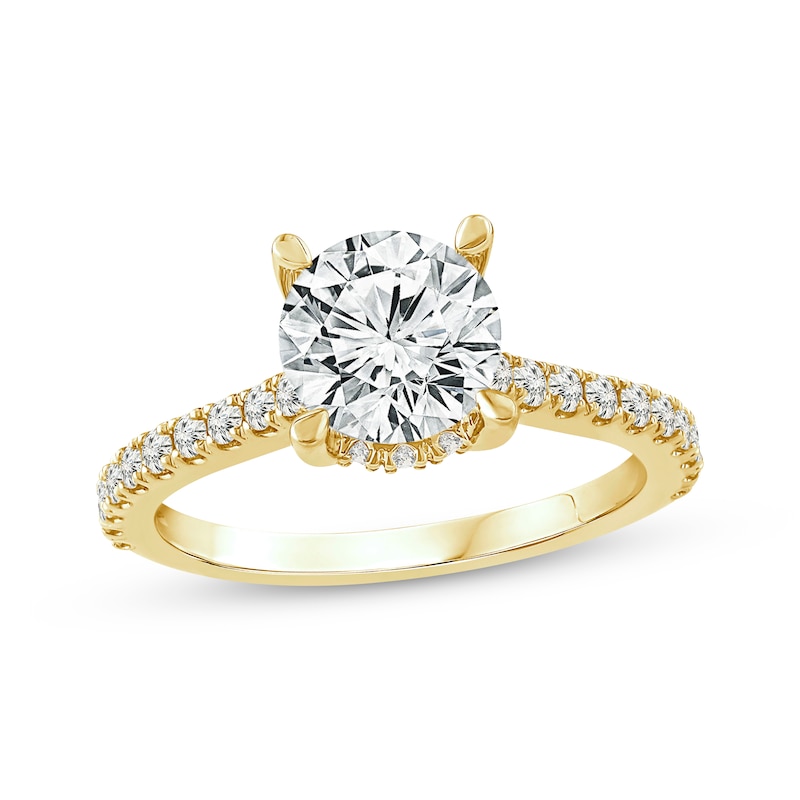 Main Image 1 of Lab-Grown Diamonds Round-Cut Engagement Ring 2-3/8 ct tw 14K Yellow Gold