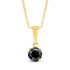 Thumbnail Image 0 of Round-Cut Black Diamond Solitaire Necklace 1/4 ct tw 10K Yellow Gold 18"