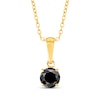 Thumbnail Image 2 of Round-Cut Black Diamond Solitaire Necklace 1/4 ct tw 10K Yellow Gold 18&quot;