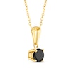 Thumbnail Image 3 of Round-Cut Black Diamond Solitaire Necklace 1/4 ct tw 10K Yellow Gold 18&quot;