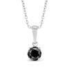 Thumbnail Image 0 of Round-Cut Black Diamond Solitaire Necklace 1/4 ct tw 10K White Gold 18"
