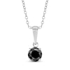 Thumbnail Image 1 of Round-Cut Black Diamond Solitaire Necklace 1/4 ct tw 10K White Gold 18&quot;