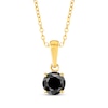 Thumbnail Image 0 of Round-Cut Black Diamond Solitaire Necklace 1/2 ct tw 10K Yellow Gold 18"