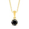 Thumbnail Image 1 of Round-Cut Black Diamond Solitaire Necklace 1/2 ct tw 10K Yellow Gold 18&quot;