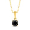 Thumbnail Image 0 of Round-Cut Black Diamond Solitaire Necklace 1/2 ct tw 10K Yellow Gold 18"