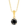 Thumbnail Image 2 of Round-Cut Black Diamond Solitaire Necklace 1/2 ct tw 10K Yellow Gold 18&quot;