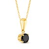 Thumbnail Image 2 of Round-Cut Black Diamond Solitaire Necklace 1/2 ct tw 10K Yellow Gold 18"