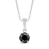 Thumbnail Image 1 of Round-Cut Black Diamond Solitaire Necklace 1/2 ct tw 10K White Gold 18"