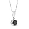 Thumbnail Image 3 of Round-Cut Black Diamond Solitaire Necklace 1/2 ct tw 10K White Gold 18&quot;