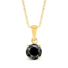 Thumbnail Image 2 of Round-Cut Black Diamond Solitaire Necklace 1 ct tw 10K Yellow Gold 18&quot;