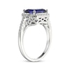 Thumbnail Image 2 of Emerald-Cut Blue & White Lab-Created Sapphire Ring Sterling Silver