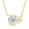 Thumbnail Image 1 of Lab-Created Diamonds by KAY Pear-Shaped Sideways Solitaire Necklace 1/2 ct tw 14K Yellow Gold