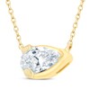 Thumbnail Image 1 of Lab-Created Diamonds by KAY Pear-Shaped Sideways Solitaire Necklace 1/3 ct tw 14K Yellow Gold