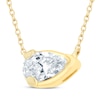 Thumbnail Image 1 of Lab-Created Diamonds by KAY Pear-Shaped Sideways Solitaire Necklace 1/3 ct tw 14K Yellow Gold