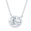 Thumbnail Image 1 of Lab-Created Diamonds by KAY Oval-Cut Sideways Solitaire Necklace 1/3 ct tw 14K White Gold 18"