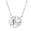 Thumbnail Image 2 of KAY Lab-Grown Diamonds Oval-Cut Sideways Solitaire Necklace 1/3 ct tw 14K White Gold 18&quot;